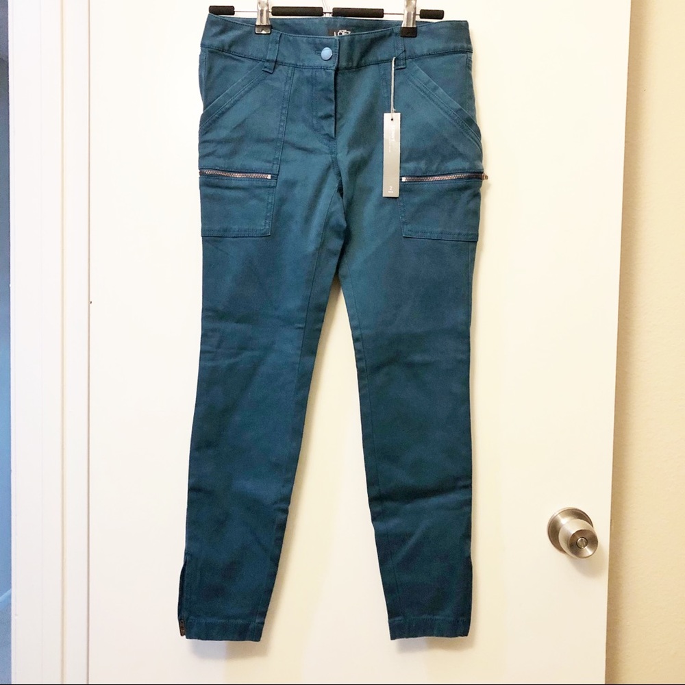 Loft Utility Skinny Pants sz 2P, turquoise